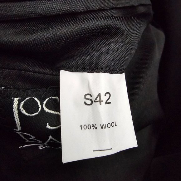 Jos. A. Bank 42S Black Two Button Wool Sport Coat Blazer Jacket V366 - Picture 11 of 11